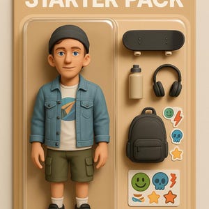 Custom Action Figure Portrait, Personalized Starter Pack Blister Box, Digital Download, Custom Toy Figure Art, Gift For Teacher, Nurse