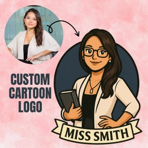 Custom Cartoon Logo Portrait PNG, Personalized Digital Avatar Clipart for Business, Branding, PFP, Social Media | Digital Download