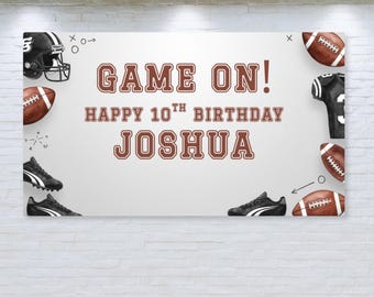 Personalisierte Fußball Geburtstag Banner, Spiel auf Party Hintergrund (digitaler Download)