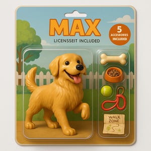 Custom Pet Action Figure: Personalized Dog Toy Portrait (Digital)
