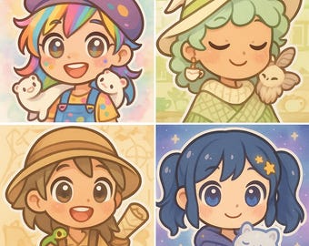Custom Chibi Cartoon Portrait, Kawaii Anime Avatar Icon, Digital Art Commission, Personalized Character Illustration Gift, Custom OC Art