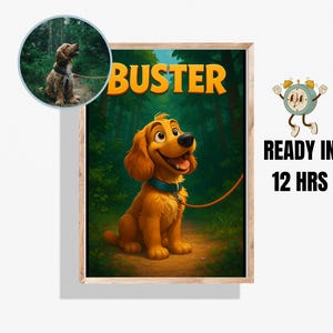 Custom Pixar Pet Portrait, Pet Memorial Portrait, Personalized Pet Wall Art, Digital Download, Gift For Pet Owner, Custom Dog Portrait
