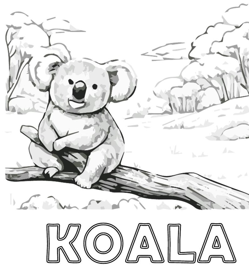 Australian Animals Coloring Book – Printable Kids Activity (digital ...