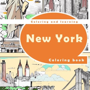 New York City Landmarks Coloring Book – Statue of Liberty, Brooklyn Bridge & More! | Coloring and Learning. Printable PDF format.