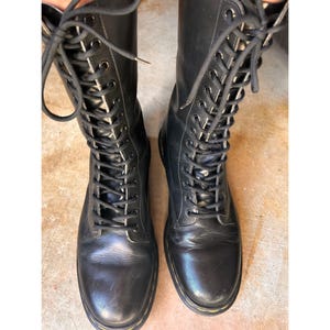 Dr. Martens 1914 Boots - 14 Eyelet - Black Leather - Size 10 - Made in England (RARE)
