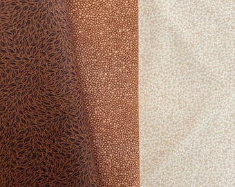 Basic Patchworkstoff: Meterware mit einfachem Muster - Braun, Ocker, Beige