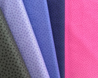 Basic Patchworkstoff: Meterware mit einfachem Muster - Schwarz, Lila, Violett, Blau, Pink