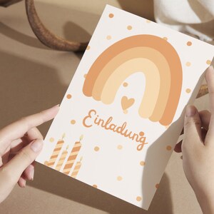 Carte pliante : « Arc-en-ciel » pour enfants - personnalisée - invitation d'anniversaire - carte d'invitation - invitation