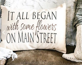 Personalized Pillow, Cotton anniversary, Second marriage, fiance gift, It all Began love story, making it, gift for men, trending now*