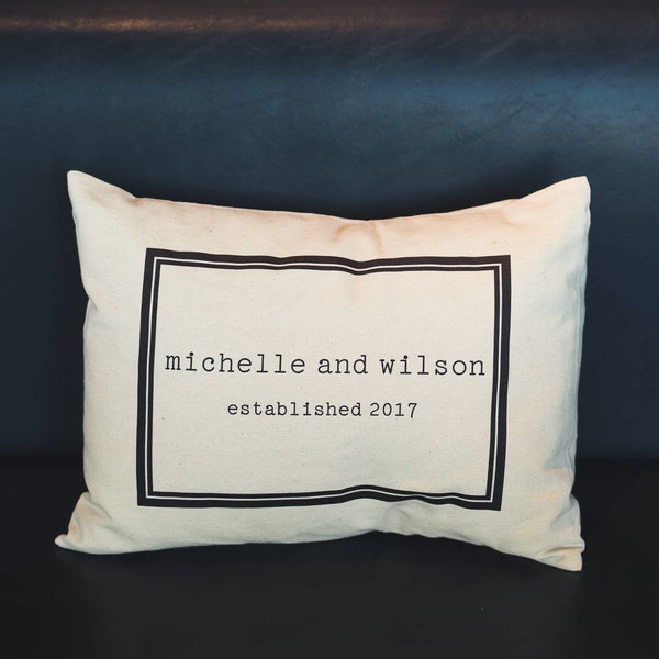 Personalized pillow, couples pillow, wedding pillow , 2nd anniversary, cotton anniversary, wedding gift, Christmas gift, Christmas gift idea