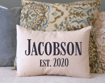 Personalized Pillow, Cotton anniversary, 2nd anniversary, gift for her, fiance gift, wedding, personalized gift for him