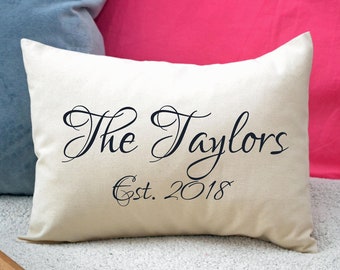 Personalized pillow, Gift for him, 2nd anniversary, cotton anniversary, Mother's Day gift, name pillow, Christmas gift