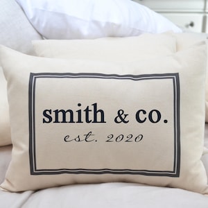 2nd anniversary cotton anniversary pillow, Personalized Pillow, housewarming gift, builder gift