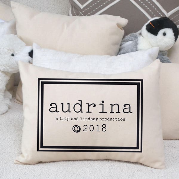 Trendy baby, personalized pillow, best baby girl gift, best baby boy gift, greatest adventure, new baby wishes, goddaughter, twin baby gift