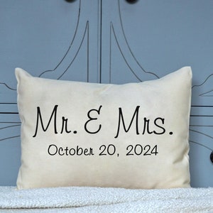 Kissen personalisiert, Hochzeitsgeschenk, 2 Jahre Jahrestag, Baumwolle, Mr. und Mrs., Jubiläum Kissen, Weihnachtsgeschenk Idee, Casual Baumwolle Jahrestag