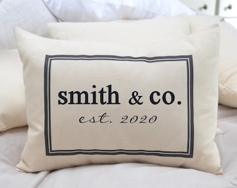 2nd anniversary cotton anniversary pillow, Personalized Pillow, housewarming gift, builder gift