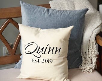 Cotton anniversary, Housewarming gift, Personalized pillow , anniversary gift, wedding, newlywed pillow, 2nd Anniversary, walker
