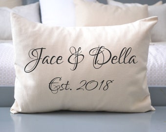 2nd anniversary Gift, Couples personalized pillow, 4th  anniversary, engagement gift for her, 2nd anniversary #