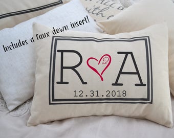 Christmas gift, Personalized Couples, 2nd anniversary,  romantic 2 year gift, monogram, Cotton anniversary, gift for her, gift for him 2