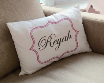 Girls personalized,  girls pillow, new baby, newborn, pink and grey, baby girl, newborn gift, princess pillow *
