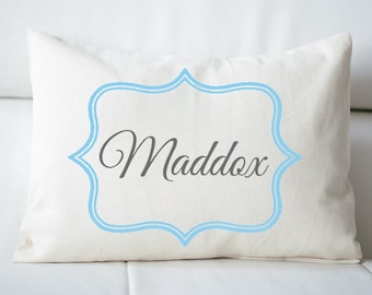 Personalized pillow, baby boy gift idea,  baby pillow, Newborn gift, boys pillow, name pillow blue and grey baby gift idea, twin gift