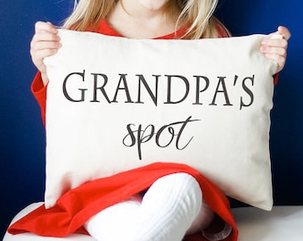 Grandfather personalized pillow, my spot, Mother’s Day, grandpas spot pillow, Gift for Grandpa, grandmas spot, Fathers day, Grandparents Day