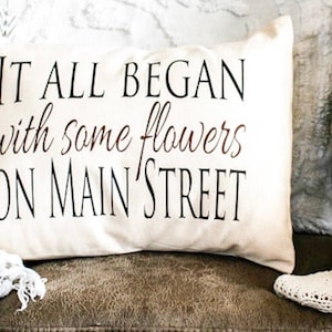Personalized Pillow, Cotton anniversary, Second marriage, fiance gift, It all Began love story, making it, gift for men, trending now image 1