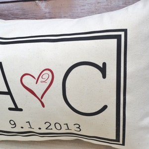 Personalized Pillow, fiance gift for her, gift for him, Second cotton anniversary, Christmas gift, engaged gift, dating anniversary Cream