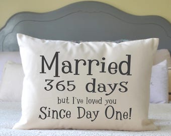 Personalized days married pillow, Cotton anniversary, 2nd anniversary, best romantic gift, second year, 5 year anniversary married 365