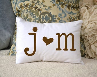 2nd cotton anniversary personalized, heart pillow, second anniversary, brown heart pillow, newly engaged gift, best romantic gift