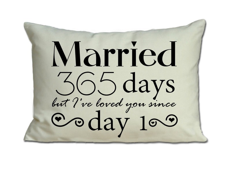 First Anniversary Gift, Romantic gift for him, couples gift, Christmas gift, 1st anniversary, romantic gift, ywed pillow, one year Cream