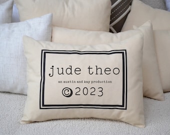 Personalized baby pillow, new baby gift, newborn gift, twin baby gift, baby boy gift, best friends baby