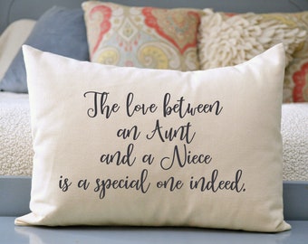 Aunt Gift Pillow, Gift for her, God Daughter, Mothers Day, gift from Niece, Aunt Christmas, God Mother gift *