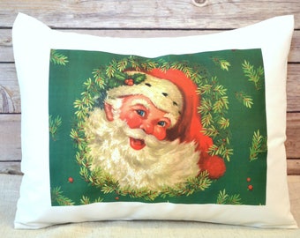 Santa Pillow cover  Christmas , Vintage style Santa Pillow, St. Nick, Saint Nicholas, Christian Holiday, Christmas decor, xmas decorations