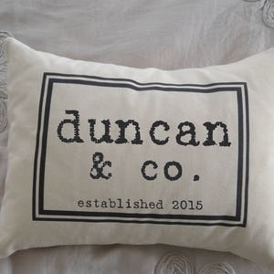 Personalized Family name Pillow, housewarming gift, Anniversary gift, typewriter font, family pillow image 3