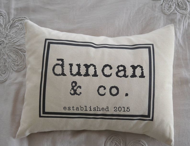 Personalized Family name Pillow, housewarming gift, Anniversary gift, typewriter font, family pillow image 3