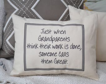 Personalized pillow, Great Grandparent announcement, pregnancy  reveal, Mother’s day personalized pillow, Great Grandmother gift
