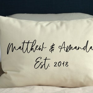 Couples names, 2nd anniversary Gift, Couples personalized pillow, cotton anniversary, dating, engagement gift for her, 2nd anniversary #