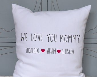 Mothers Day Pillow for Mommy from her children, Mom Personalized Pillow, Gift for her