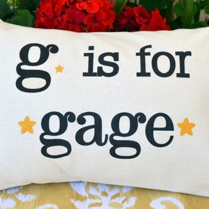 Personalized baby pillow, decorative pillow, stars, hearts, Newborn gift, baby boy pillow, kids name pillow, baby girl, new baby gage image 1