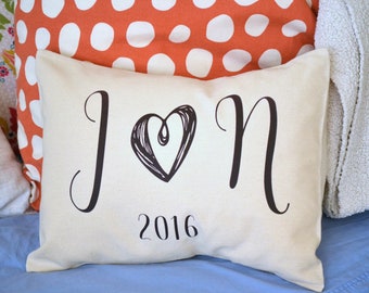 2nd anniversary, Valentine gift, Couples Gift, romantic gift, initials, Cotton anniversary, gift for her