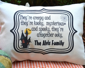 Halloween Personalized Pillow, Spooky home decor, Family pillow halloween decor, hallows eve decor, trick or treat, halloween gift