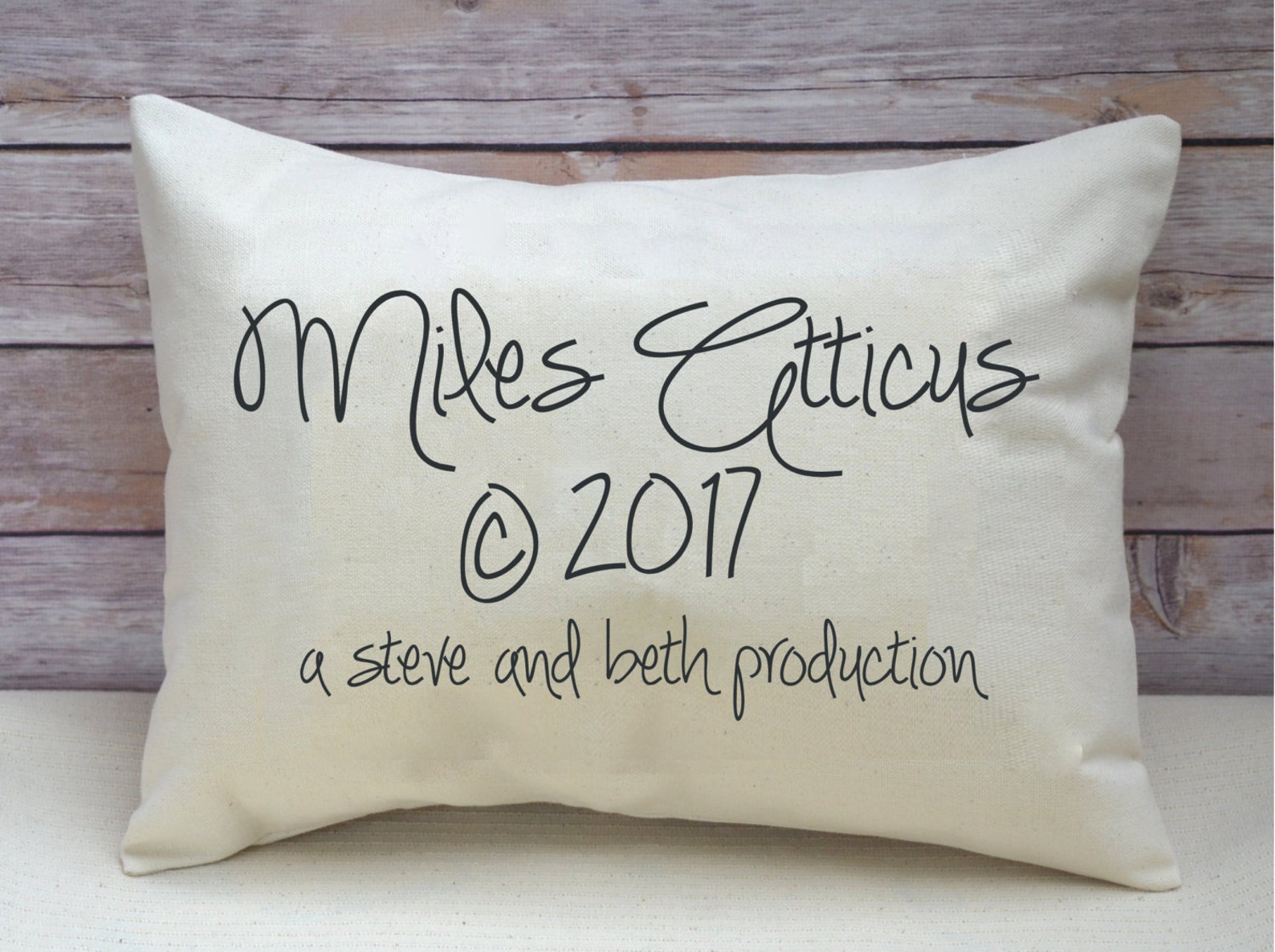 Personalized baby pillow name and copyright date production Etsy