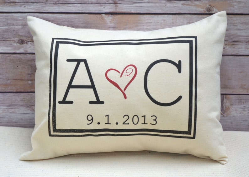 Personalized Pillow, fiance gift for her, gift for him, Second cotton anniversary, Christmas gift, engaged gift, dating anniversary image 4