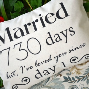Personalized pillow, Cotton anniversary, gift for her, gift from groom, 2nd anniversary, best romantic gift, second year, 5 year anniversary