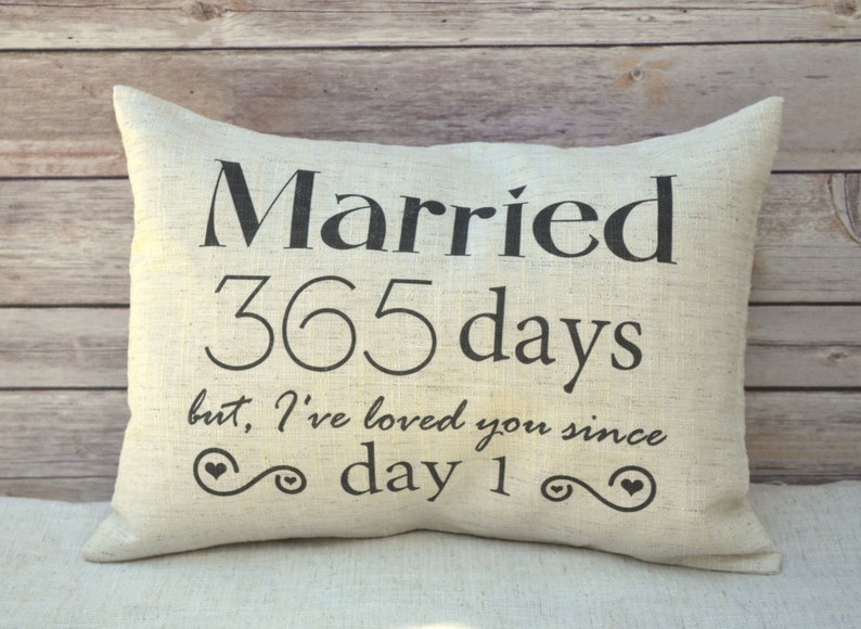 First Anniversary Gift, Romantic gift for him, couples gift, Christmas gift, 1st anniversary, romantic gift, ywed pillow, one year image 6