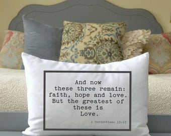 Almofada personalizada, ideia de presente de aniversário, Almofada espiritual religiosa, Casamento, Presente cristão, Bíblia, Almofada de retiro, Almofada Corinthians #
