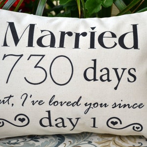 Personalized pillow, Cotton anniversary, gift for her, gift from groom, 2nd anniversary, best romantic gift, second year, 5 year anniversary image 2