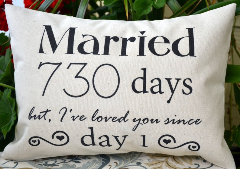 Personalized pillow, Cotton anniversary, gift for her, gift from groom, 2nd anniversary, best romantic gift, second year, 5 year anniversary image 2