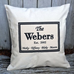 Personalized pillow, Cotton anniversary gift, 2nd anniversary, Mother’s Day, custom pillow, housewarming, cotton anniversary